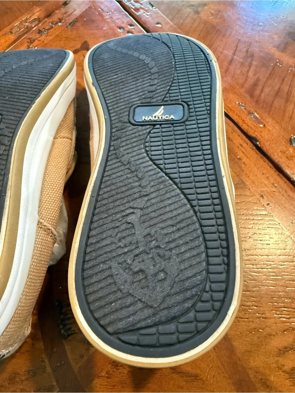 Nautica Men’s Tan Canvas Boat Shoes Sz 8.5